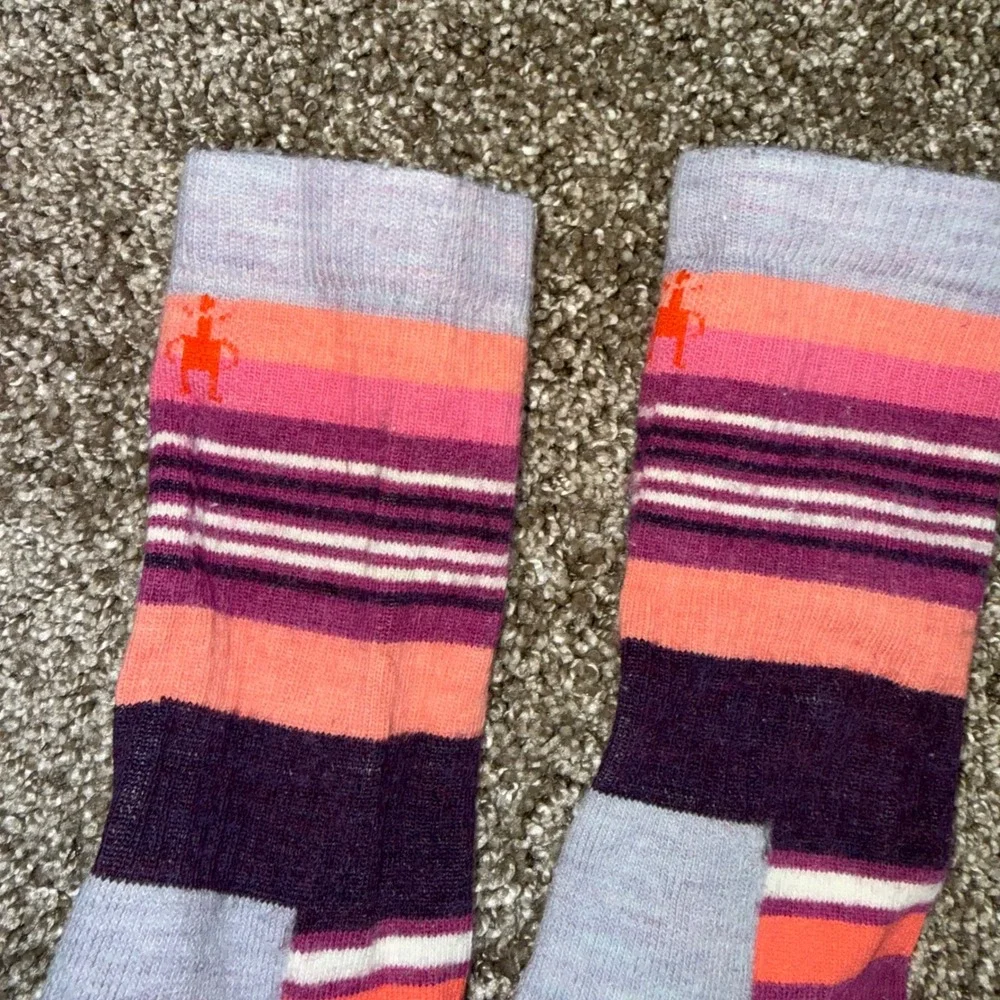 Smartwool Socks Bundle Women L Multicolor Excellent Merino Wool Striped Athletic